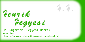 henrik hegyesi business card